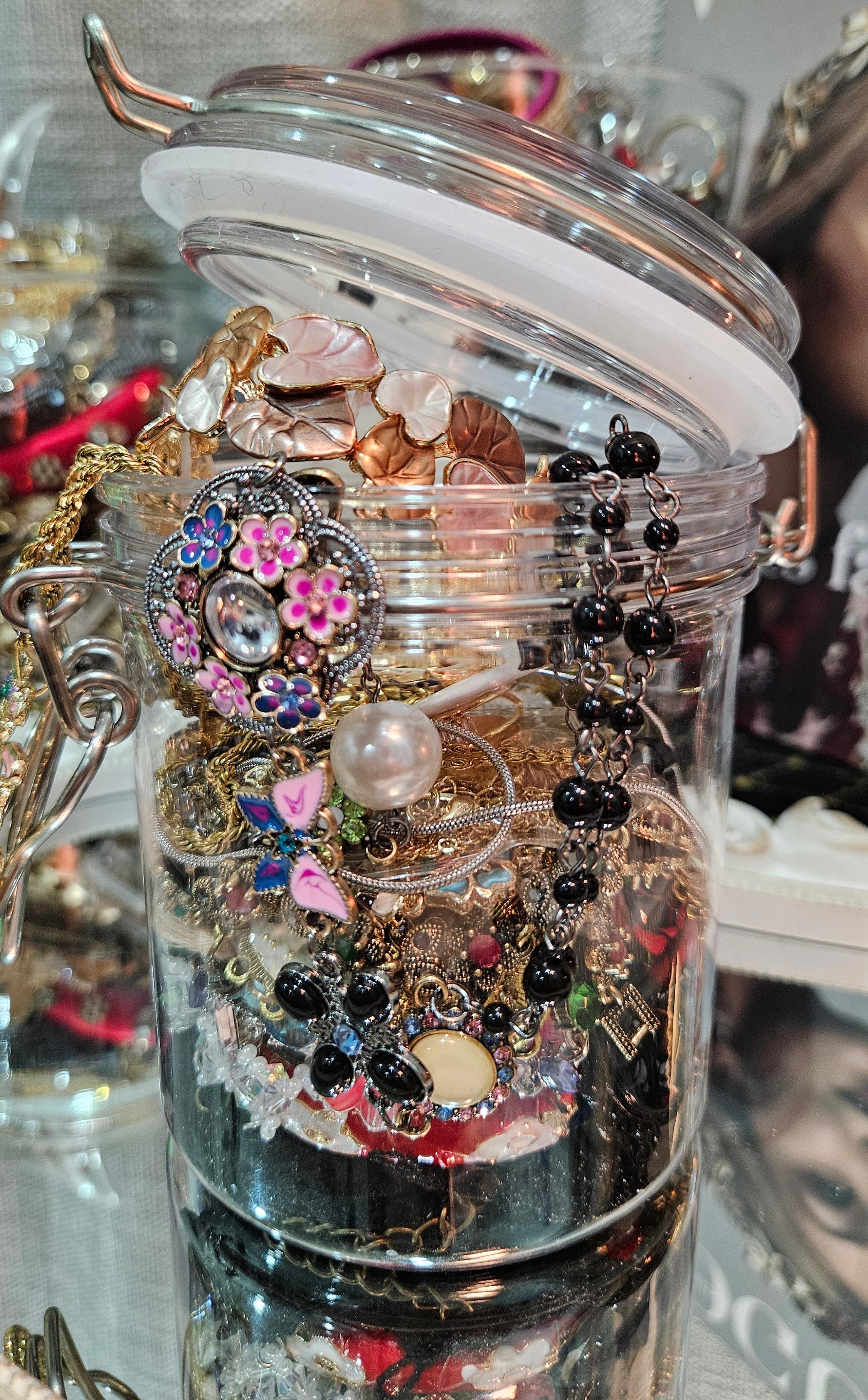 Mystery Jewellery Jar by Winterelly | Garden Flower Edition 🌸 | 40–45 Mix Gold & Silver Pieces | Limited Premium Collection